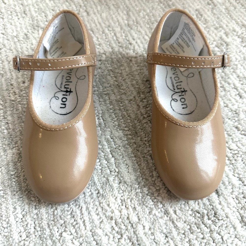 Revolution Tap Dance Shoes | Kids Beige Mary Jane | Size US 12.0C